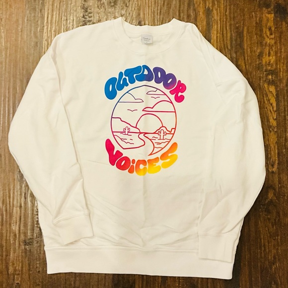 OV Outdoors Limited-Edition Graphic Sweatshirt White Size Medium - Picture 2 of 4